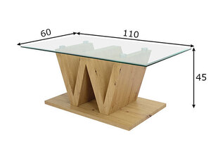 Diivanilaud W-Type, tamm цена и информация | Журнальные столики | kaup24.ee