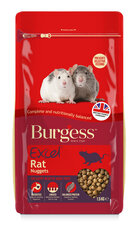 Корм для крыс Burgess Excel Rat Nuggets, 1,5 кг цена и информация | Корм для грызунов | kaup24.ee