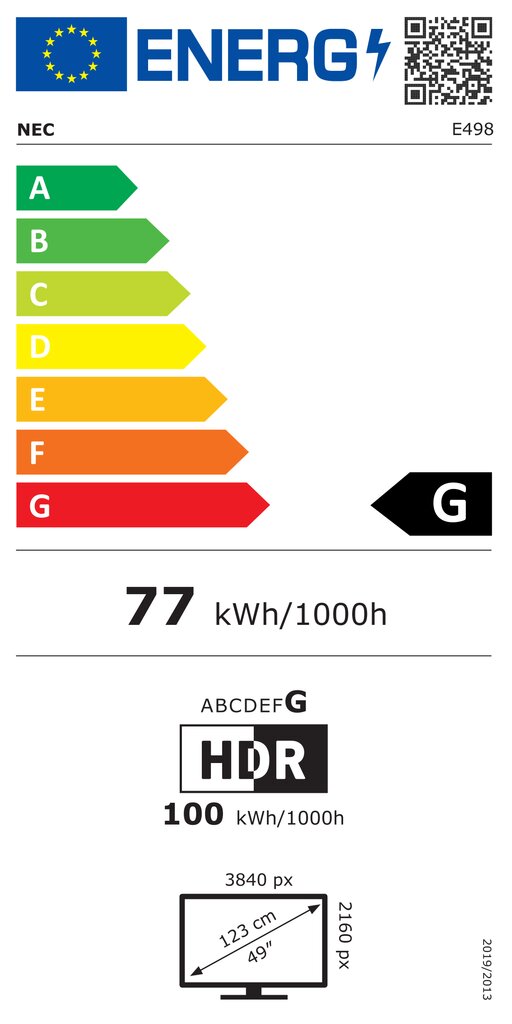 49 4K Ultra HD ekraanilahendus ärile NEC MultiSync E498 цена и информация | Monitorid | kaup24.ee