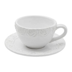 Чашка с блюдцем Rosa белая цена и информация | Стаканы, фужеры, кувшины | kaup24.ee