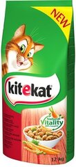 Kitekat kuivtoit veiseliha ja köögiviljadega, 12 kg hind ja info | Kuivtoit kassidele | kaup24.ee