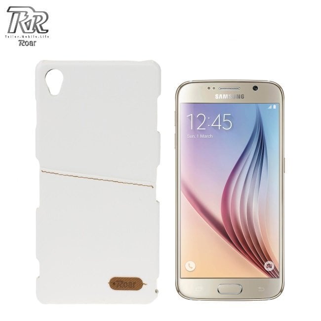 Roar Noble Skin Ultra Thin Eco Leather Cover kaardipesaga Samsung G920 Galaxy S6 White (EU Blister) цена и информация | Telefoni kaaned, ümbrised | kaup24.ee