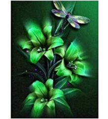 Teemantmosaiigi komplekt "Rohelised Lilled" цена и информация | Алмазная мозаика | kaup24.ee