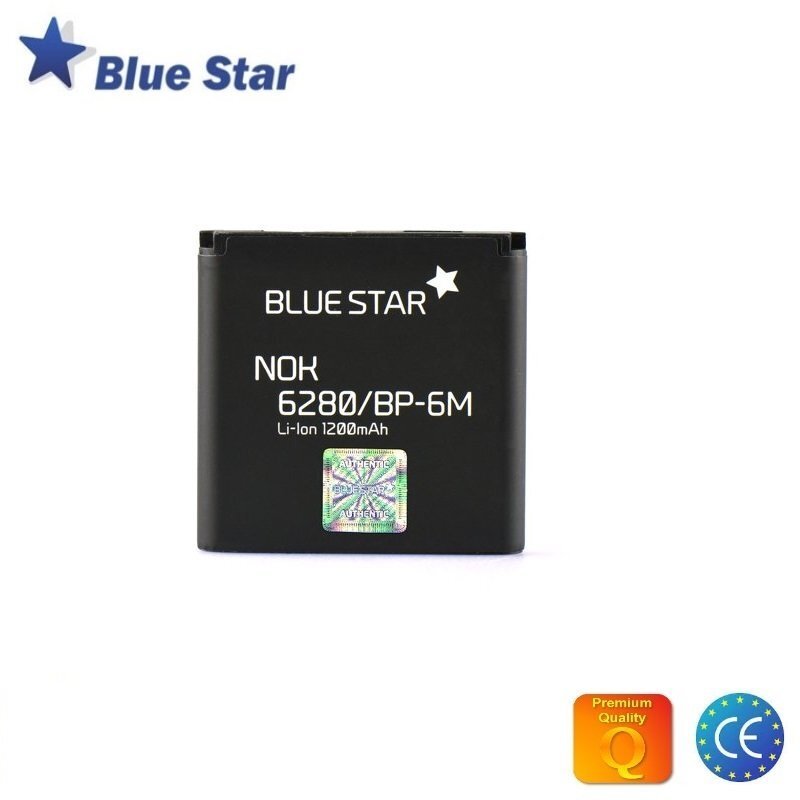 Aku BlueStar Battery Nokia 9300 3250 6280 N73 N93 Li-Ion 1200 mAh Analog BP-6M цена и информация | Mobiiltelefonide akud | kaup24.ee