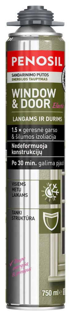 Window&Door montaaživaht PENOSIL 750 ml hind ja info | Isolatsiooni- ja tihendus pakkematerjal | kaup24.ee