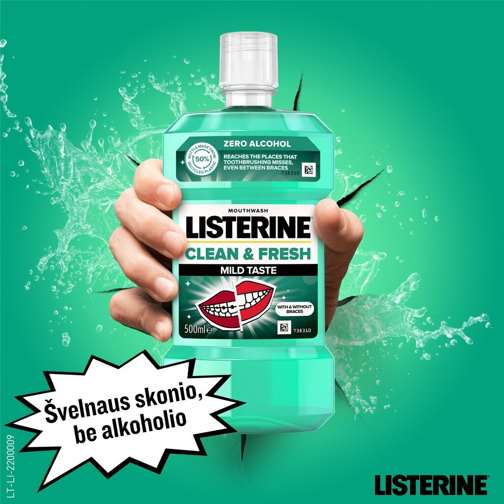 Suuvesi LISTERINE Clean & Fresh, 500 ml hind ja info | Suuhügieen | kaup24.ee