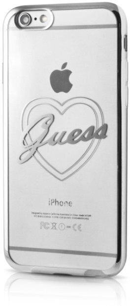 Kaitseümbris GUESS Signature Heart sobib Apple iPhone 7 4.7", läbipaistev/hõbedane цена и информация | Telefoni kaaned, ümbrised | kaup24.ee