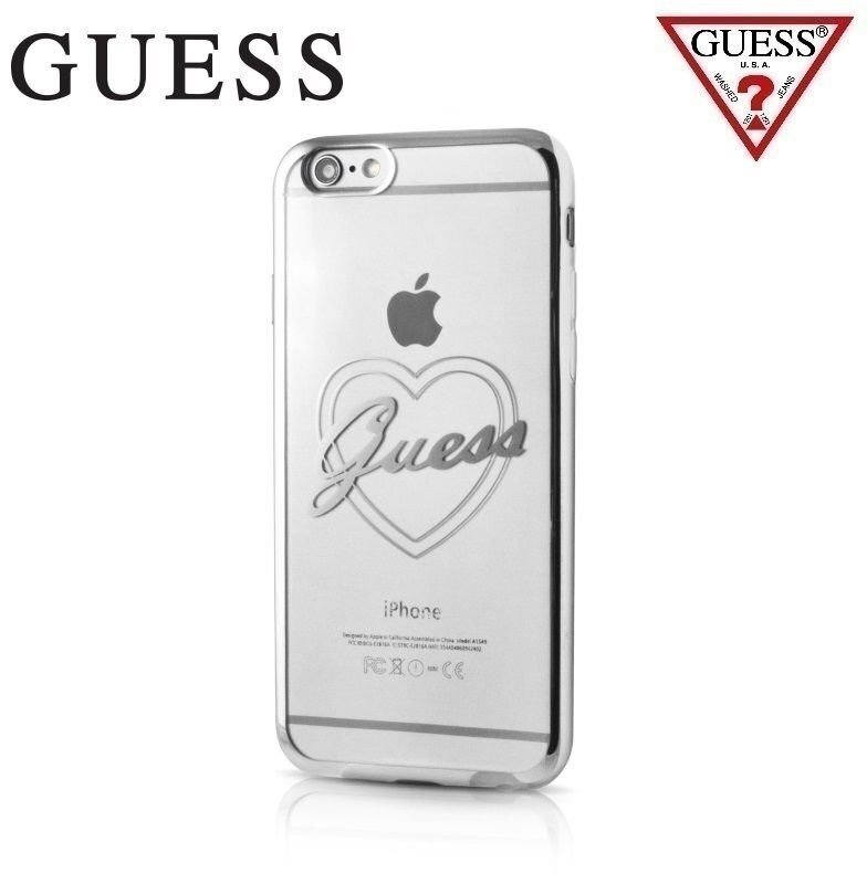 Kaitseümbris GUESS Signature Heart sobib Apple iPhone 7 4.7", läbipaistev/hõbedane hind ja info | Telefoni kaaned, ümbrised | kaup24.ee