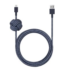 Laadimisjuhe Native Union NIGHT USB-A to LIGHTNING - INDIGO-3M hind ja info | Mobiiltelefonide kaablid | kaup24.ee