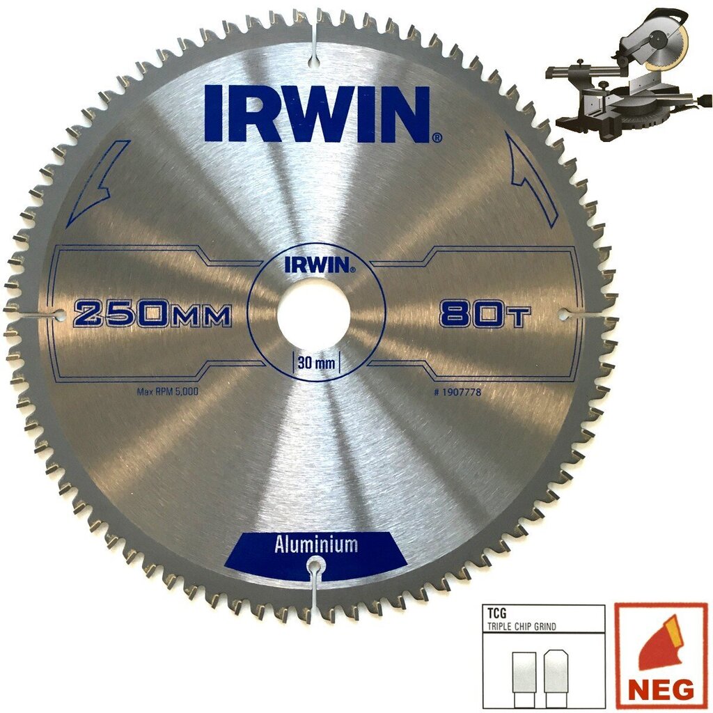 Lõikeketas Irwin 200x30x60T 2,5 mm TCG/N цена и информация | Käsitööriistad | kaup24.ee