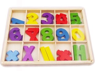 Набор деревянных чисел цена и информация | Игрушки для малышей | kaup24.ee