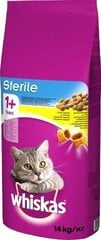 Whiskas сухой корм с курицей для стерилизованных кошек Sterile, 14 кг цена и информация | Сухой корм для кошек | kaup24.ee