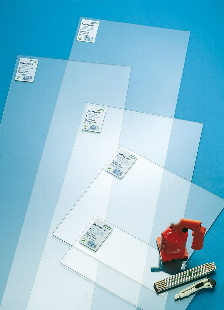 Orgaaniline klaas Hobbyglas, 2 mm, läbipaistev 50x50 cm hind ja info | Lae-, seinakaunistus elemendid | kaup24.ee