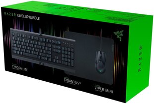 Komplekt Razer Level Up - Cynosa Lite klaviatuur (ENG), juhtmega hiir Razer Viper Mini, hiirematt Razer Gigantus V2, RZ85-02741200-B3M1 hind ja info | Klaviatuurid | kaup24.ee