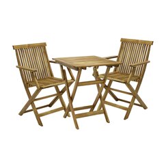 Мебель для балкона Finlay, стол и 2 стула (999824902), 60x60xH72см, складывающийся, коричневая цена и информация | Комплекты мебели для столовой | kaup24.ee