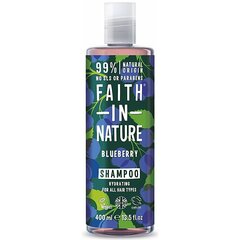 Faith in Nature niisutav šampoon mustikaekstraktiga kõikidele juuksetüüpidele, 400ml hind ja info | Šampoonid | kaup24.ee