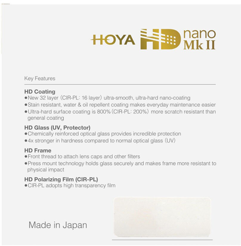 Hoya filter ringpolarisatsioon HD Nano Mk II 58mm hind ja info | Filtrid fotoaparaatidele | kaup24.ee
