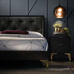 Кровать POEM 160x200см, темно-серый бархат цена и информация | Кровати | kaup24.ee