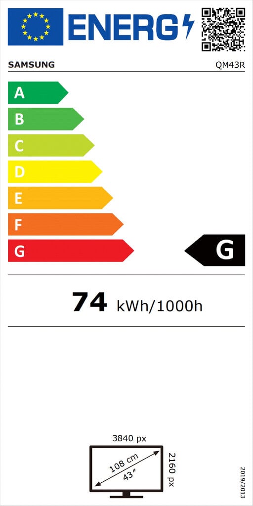 43 4K Ultra HD LED LCD ekraanilahendus ärile Samsung LH43QMREPGCXEN цена и информация | Telerid | kaup24.ee