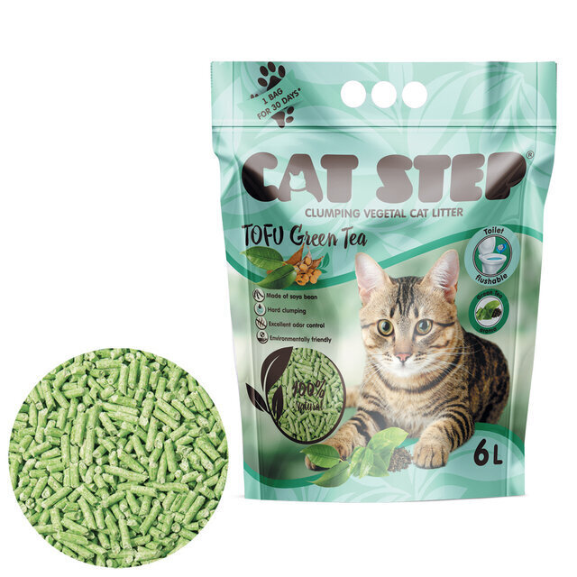 CAT STEP KASSILIIV TOFU ROHELINE TEE 2,7KG/6L hind ja info | Kassiliiv | kaup24.ee