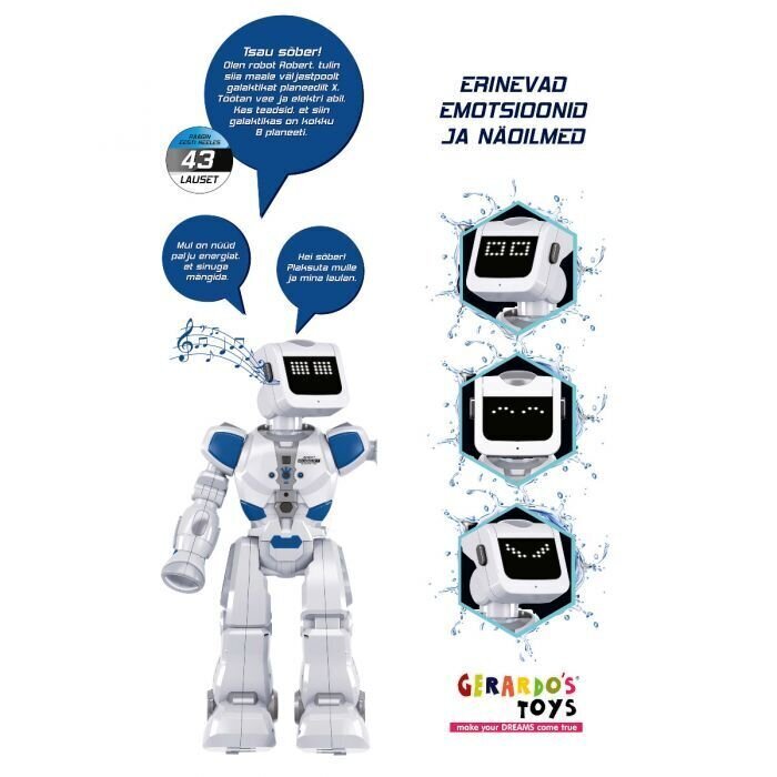 Puldiga juhitav robot Robert, eestikeelne hind ja info | Poiste mänguasjad | kaup24.ee