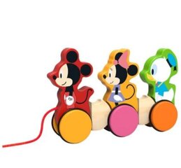 Деревянная игрушка на колесах Disney Trio  цена и информация | Игрушки для малышей | kaup24.ee