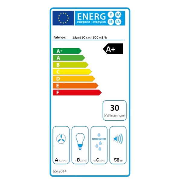 Saare õhupuhastaja Falmec PLANE valge 90 cm, PLANE.WHITEIS90, 800m3/h, LED 4 x 1, 2 W (3200K), valge цена и информация | Õhupuhastid | kaup24.ee