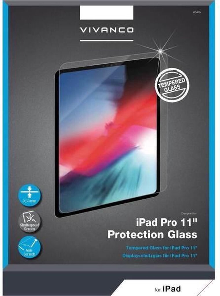 VIVANCO Protection Glass iPad Pro 11in hind ja info | Tahvelarvuti lisatarvikud | kaup24.ee