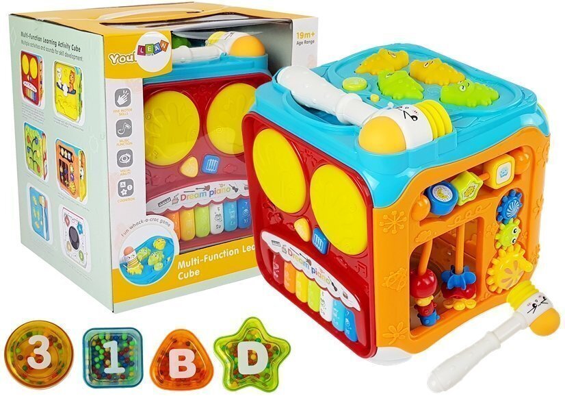 Multifunktsionaalne treeningkuubik koos haamriga hind ja info | Imikute mänguasjad | kaup24.ee