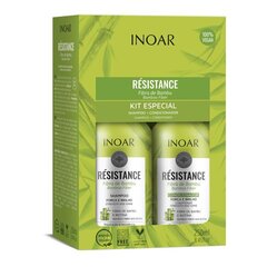 Juukseid tugevdav komplekt INOAR Resistance Fibra de Bambu Duo Kit: šampoon 250 ml + juuksepalsam 250 ml цена и информация | Шампуни | kaup24.ee