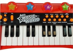 Детский синтезатор, 24 клавиши, красный цена и информация | Развивающие игрушки | kaup24.ee
