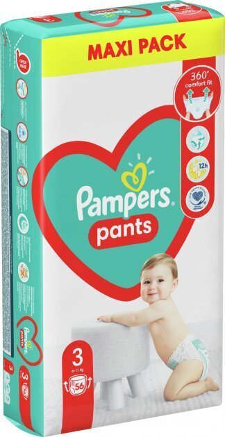 Püksmähkmed Pampers Pants Maxi Pack 3 suurus, 56 tk цена и информация | Mähkmed | kaup24.ee