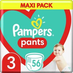 Подгузники-трусики PAMPERS Pants Maxi Pack, 3 размер, 56 шт. цена и информация | Подгузники | kaup24.ee