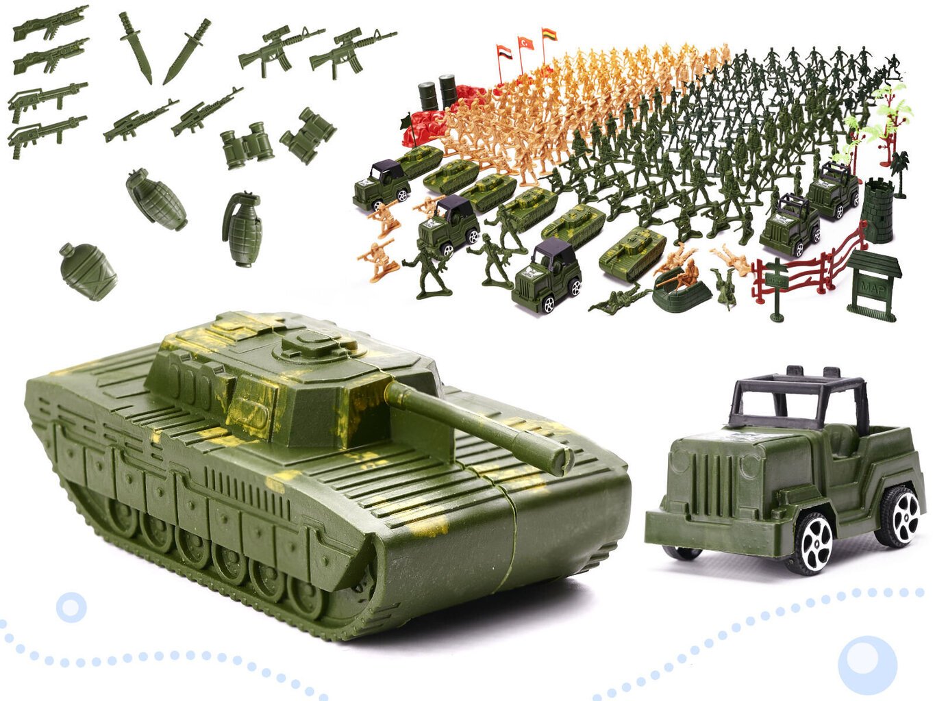 Sõdurikujukomplekt, 307 tk hind ja info | Poiste mänguasjad | kaup24.ee