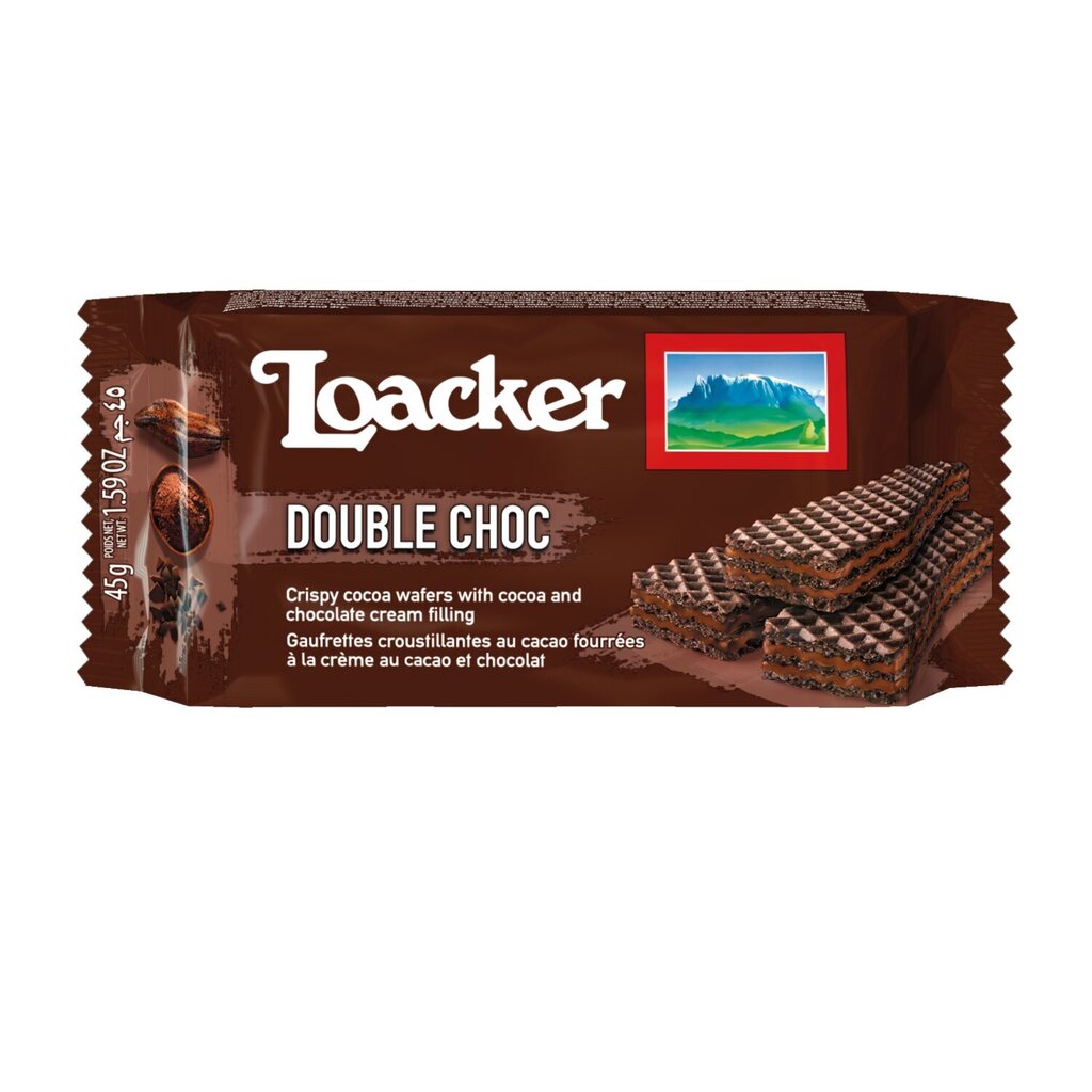 Loacker Classic Double Choc 45 g hind ja info | Maiustused | kaup24.ee