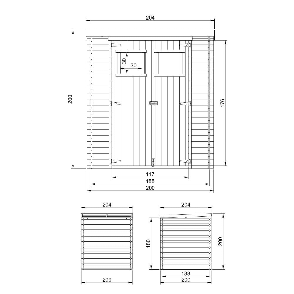 Puidust aiamaja Timbela M309 - A200 x 204 x 204 cm, pruun hind ja info | Kuurid ja aiamajad | kaup24.ee