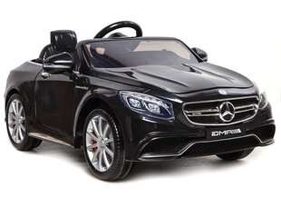 Ühekohaline laste elektriauto Mercedes S63, must hind ja info | Laste elektriautod | kaup24.ee