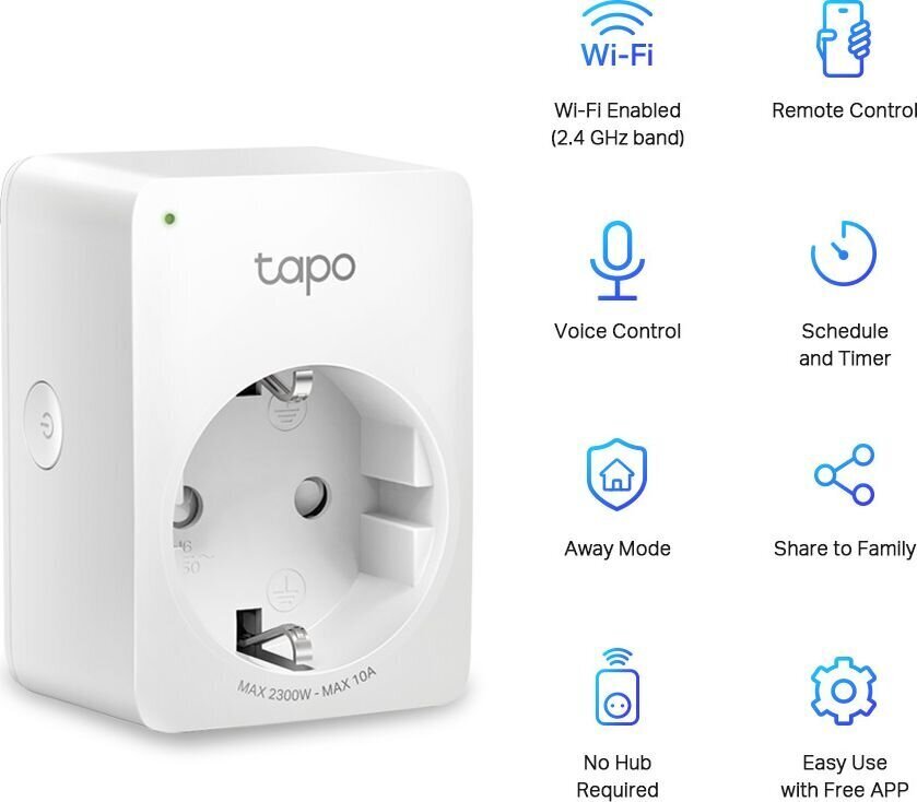 TP-LINK TAPO P100 MINI SMART WIFI SOCKET 4P цена и информация | Nutiseadmed ja aksessuaarid | kaup24.ee