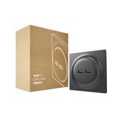 Fibaro Walli N USB Outlet, Black цена и информация | Системы безопасности, контроллеры | kaup24.ee