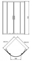 Душевая кабина Kolo Rekord, без поддона, 90x90 цена и информация | Душевые кабины | kaup24.ee