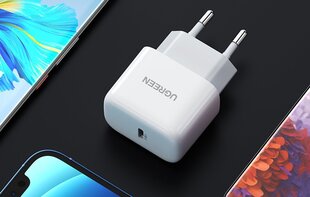 Настенное мини-зарядное устройство UGREEN, USB-C, 20Вт, PD (белое) цена и информация | Зарядные устройства для телефонов | kaup24.ee