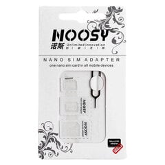 Adapter Noosy Nano Micro Sim, 3In1 komplekt цена и информация | Аксессуары для телефонов | kaup24.ee