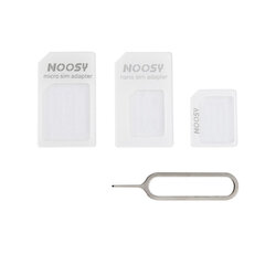 Adapter Noosy Nano Micro Sim, 3In1 komplekt цена и информация | Аксессуары для телефонов | kaup24.ee