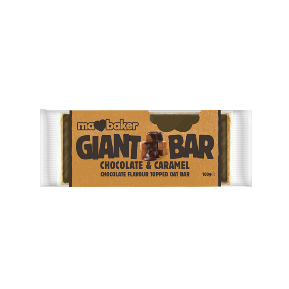 Kaerabatoon Ma Baker Giant Bar Caramel, karamelliga, šokolaadiga kaetud, 100 g hind ja info | Maiustused | kaup24.ee