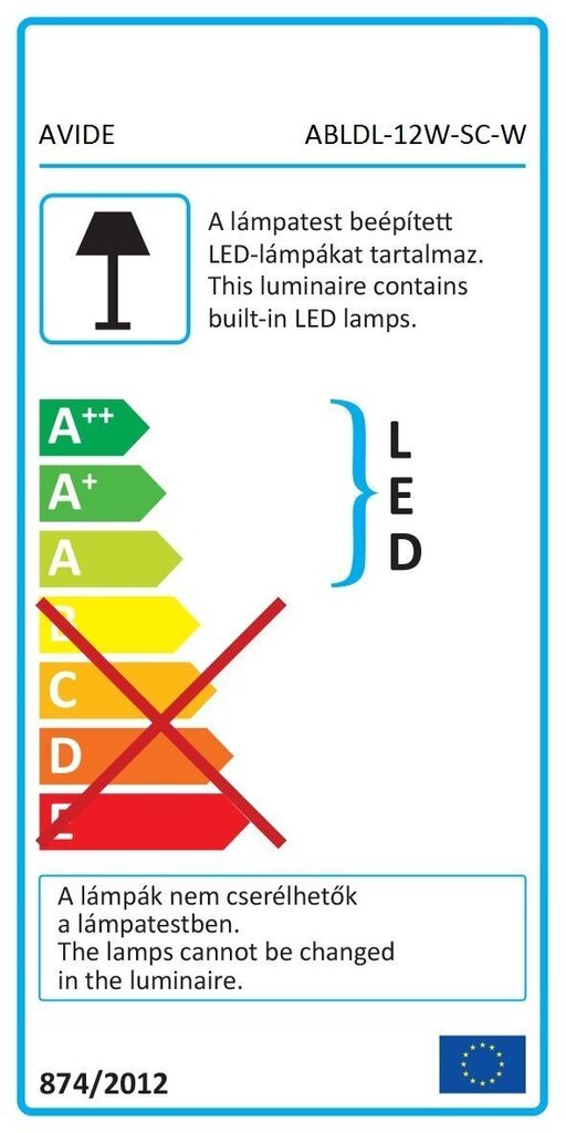 LED laualamp Avide Scott 12W valge цена и информация | Laualambid | kaup24.ee