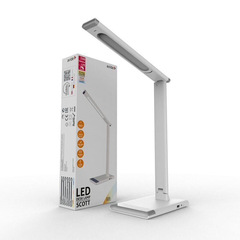 LED laualamp Avide Scott 12W valge цена и информация | Laualambid | kaup24.ee