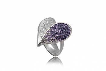 Hõbe 925 sõrmus, Swarovski kristallid hind ja info | Sõrmused | kaup24.ee