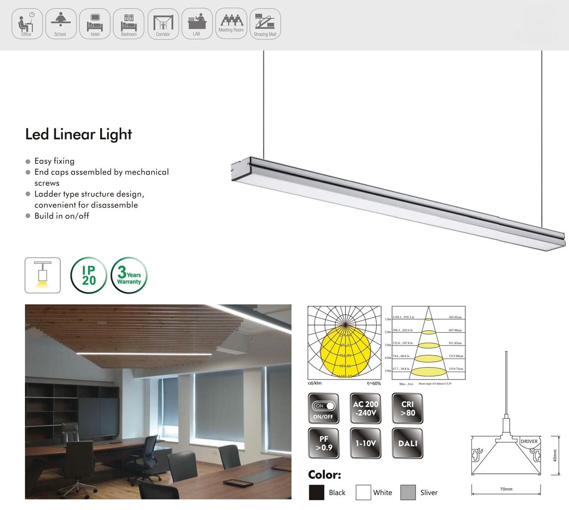 LED-valgusti G.LUX GR-LED-ROUND-24W цена и информация | Rippvalgustid | kaup24.ee