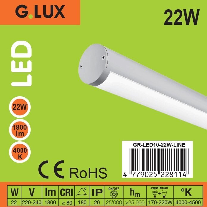 LED laevalgusti G.LUX GR-LED10-22W LINE hind ja info | Laelambid | kaup24.ee