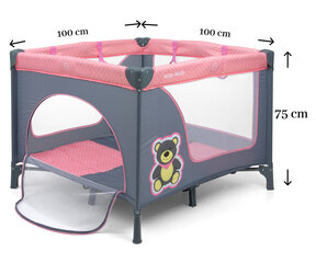 Milly Mally манеж-кровать для путешествий Karu, розовый цена и информация | Манежи для детей | kaup24.ee